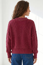 Load image into Gallery viewer, Red Dahlia Drop Shoulder High Neck Ribbed Sweater