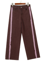 Load image into Gallery viewer, Beau Blue Lace Trim Casual Full-Length Regular Fit Jeans