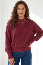 Load image into Gallery viewer, Red Dahlia Drop Shoulder High Neck Ribbed Sweater
