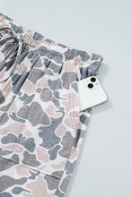 Load image into Gallery viewer, Khaki Camouflage Print Patch Pockets Ankle-Length Plus Size Pants