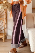 Load image into Gallery viewer, Beau Blue Lace Trim Casual Full-Length Regular Fit Jeans