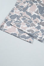 Load image into Gallery viewer, Khaki Camouflage Print Patch Pockets Ankle-Length Plus Size Pants