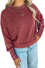 Load image into Gallery viewer, Red Dahlia Drop Shoulder High Neck Ribbed Sweater
