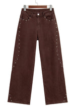 Load image into Gallery viewer, Dusk Blue Side Seam Rivet Detail Ankle Length Casual Jeans