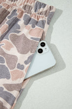 Load image into Gallery viewer, Multicolour Camouflage Print Long Sleeve Top Loose 2pcs Pants Set