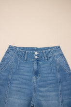 Load image into Gallery viewer, Sky Blue Medium Wash Cuffed Barrel Jeans