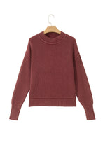 Load image into Gallery viewer, Red Dahlia Drop Shoulder High Neck Ribbed Sweater