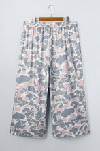 Load image into Gallery viewer, Khaki Camouflage Print Patch Pockets Ankle-Length Plus Size Pants