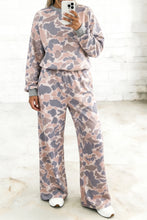 Load image into Gallery viewer, Multicolour Camouflage Print Long Sleeve Top Loose 2pcs Pants Set