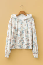 Load image into Gallery viewer, Beige Camouflage Print Relaxed Drawstring Hoodie