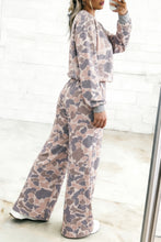 Load image into Gallery viewer, Multicolour Camouflage Print Long Sleeve Top Loose 2pcs Pants Set