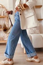 Load image into Gallery viewer, Dusk Blue Side Seam Rivet Detail Ankle Length Casual Jeans