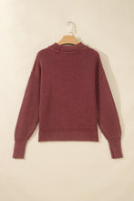 Load image into Gallery viewer, Red Dahlia Drop Shoulder High Neck Ribbed Sweater