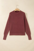 Load image into Gallery viewer, Red Dahlia Drop Shoulder High Neck Ribbed Sweater