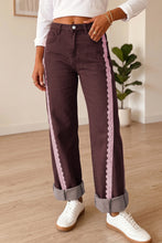 Load image into Gallery viewer, Beau Blue Lace Trim Casual Full-Length Regular Fit Jeans