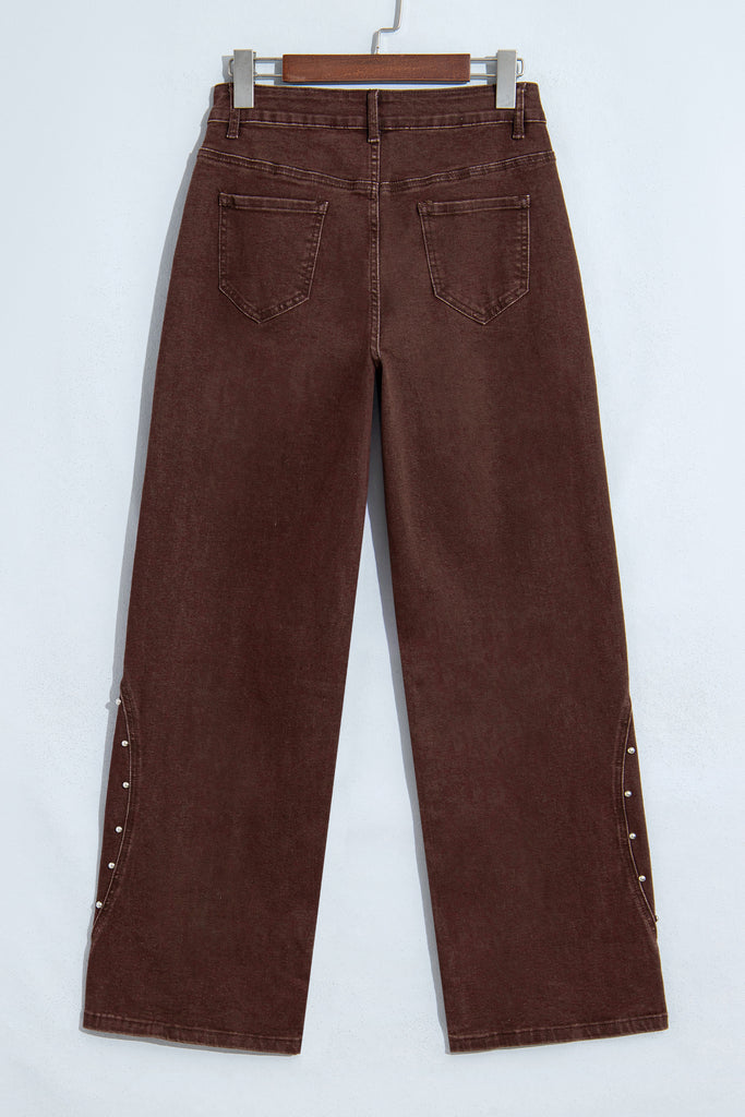 Dusk Blue Side Seam Rivet Detail Ankle Length Casual Jeans