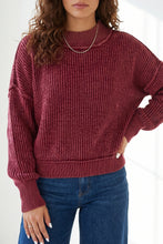 Load image into Gallery viewer, Red Dahlia Drop Shoulder High Neck Ribbed Sweater