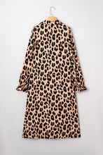 Load image into Gallery viewer, Brown Leopard Print Smocked Detail Flowy Midi Dress