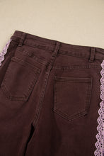Load image into Gallery viewer, Beau Blue Lace Trim Casual Full-Length Regular Fit Jeans