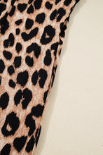 Load image into Gallery viewer, Brown Leopard Print Smocked Detail Flowy Midi Dress