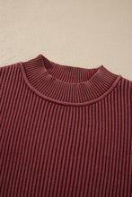 Load image into Gallery viewer, Red Dahlia Drop Shoulder High Neck Ribbed Sweater