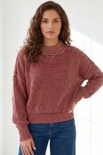 Load image into Gallery viewer, Red Dahlia Drop Shoulder High Neck Ribbed Sweater