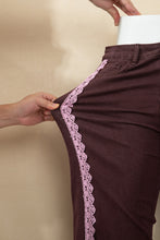 Load image into Gallery viewer, Beau Blue Lace Trim Casual Full-Length Regular Fit Jeans