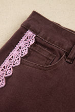 Load image into Gallery viewer, Beau Blue Lace Trim Casual Full-Length Regular Fit Jeans