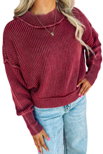 Load image into Gallery viewer, Red Dahlia Drop Shoulder High Neck Ribbed Sweater